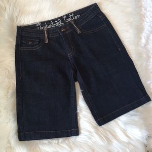 Dark Wash Denim Bermuda Shorts